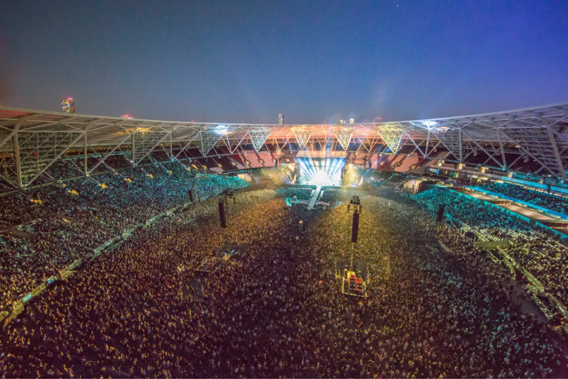 Large crowd at a concert venue